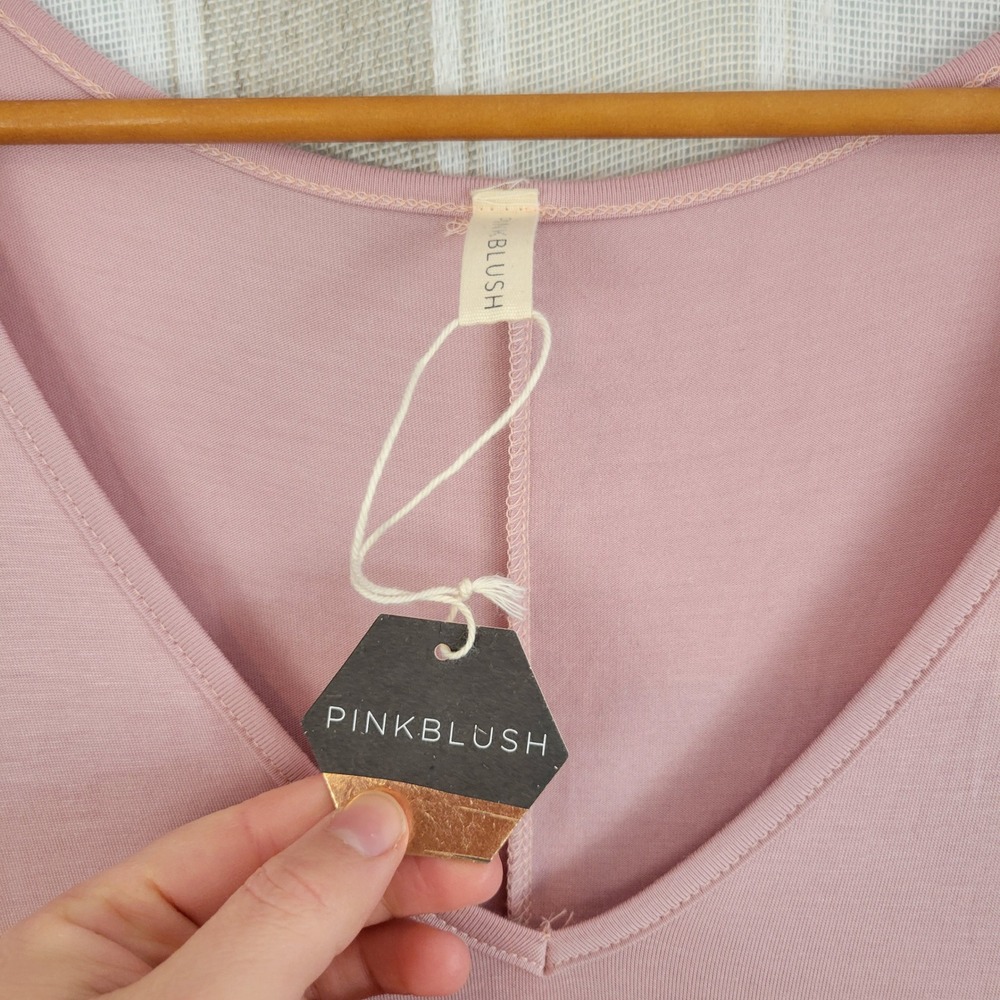 NEW PinkBlush Pink Long Sleeve Photoshoot Maternity Gown/Dress Pink Size Small‎ - Picture 6 of 11